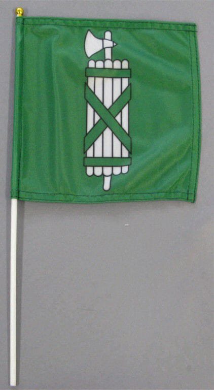 Fahne St. Gallen am Stab Pack &agrave; 5 oder 15 St&uuml;ck | 20 x 20 cm | Stoff - Bild 1