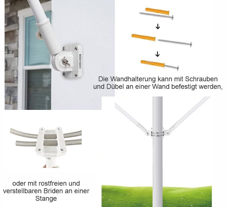 Universal-Halterung f&uuml;r Fahnenstangen mit &Oslash; bis 25 mm | Metall - Bild 2