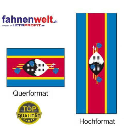 K&ouml;nigreich von Swasiland / Eswatini Fahne aus Multi-Flag im Hoch- und Querformat | diverse Gr&ouml;ssen - Bild 1