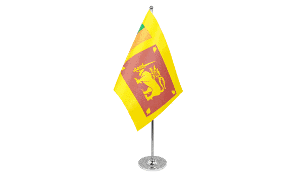 Sri Lanka Tisch-Fahne DeLuxe ohne St&auml;nder | 15.5 x 24 cm - Bild 1