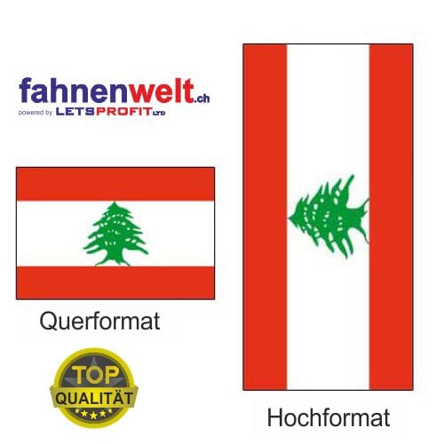 Libanon Fahne aus Multi-Flag im Hoch- und Querformat | diverse Gr&ouml;ssen - Bild 1