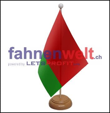 Belarus / Weissrussland Tisch-Fahne aus Stoff mit Holzsockel | 22.5 x 15 cm - Bild 1