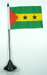 Sao Tome & Principe Tisch-Fahne mit Fuss | 10 x 15 cm - Bild 1