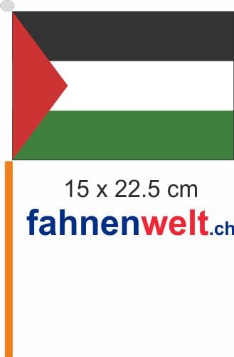 Pal&auml;stina Fahne / Flagge am Stab Pack &agrave; 4 St&uuml;ck | 15 x 22.5 cm - Bild 1
