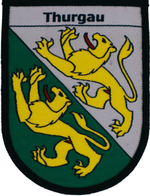 Patch gewoben zum aufb&uuml;geln Thurgau Wappen unten rund | 6 x 8 cm - Bild 1