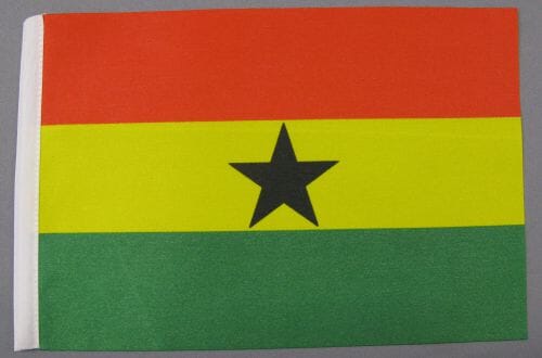 Ghana Tisch-Fahne DeLuxe ohne St&auml;nder | 15.5 x 24 cm - Bild 2