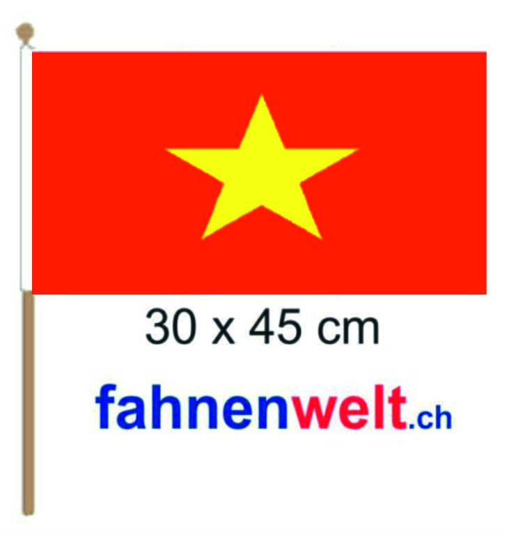 Vietnam Fahne am Stab gedruckt | 30 x 45 cm - Bild 1
