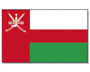 Oman Hissfahne gedruckt im Querformat | 90 x 150 cm - Bild 1