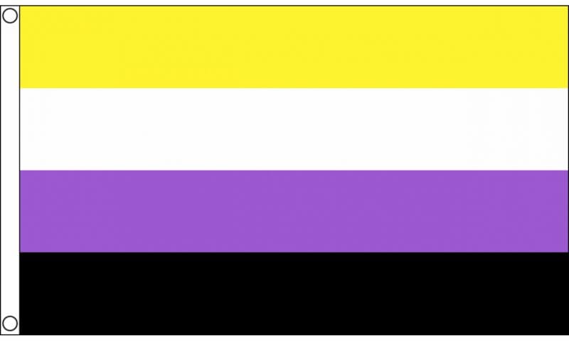 nicht-bin&auml;r / nonbinary / enby Fahne gedruckt | 60 x 90 cm - Bild 1