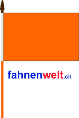 Orange Fahne am Stab Pack &agrave; 4 St&uuml;ck gedruckt | 15.5 x 23 cm - Bild 1
