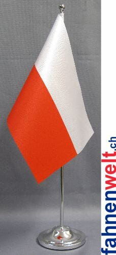 Polen Tisch-Fahne DeLuxe ohne St&auml;nder | 15.5 x 24 cm - Bild 1