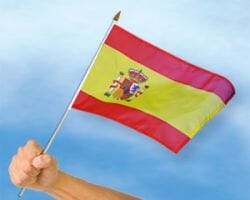 Spanien Fahne mit Wappen Flagge am Stab | 30 x 45 cm - Bild 1