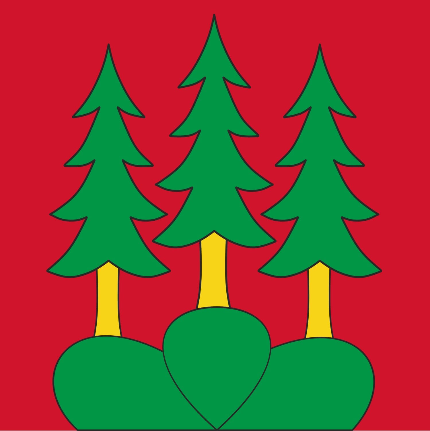 Fahne Gemeinde 3550 Langnau im Emmental (BE) | 30 x 30 cm und Gr&ouml;sser - Bild 1