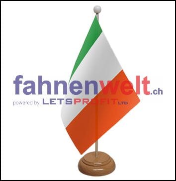 Irland Tisch-Fahne aus Stoff mit Holzsockel | 22.5 x 15 cm - Bild 1