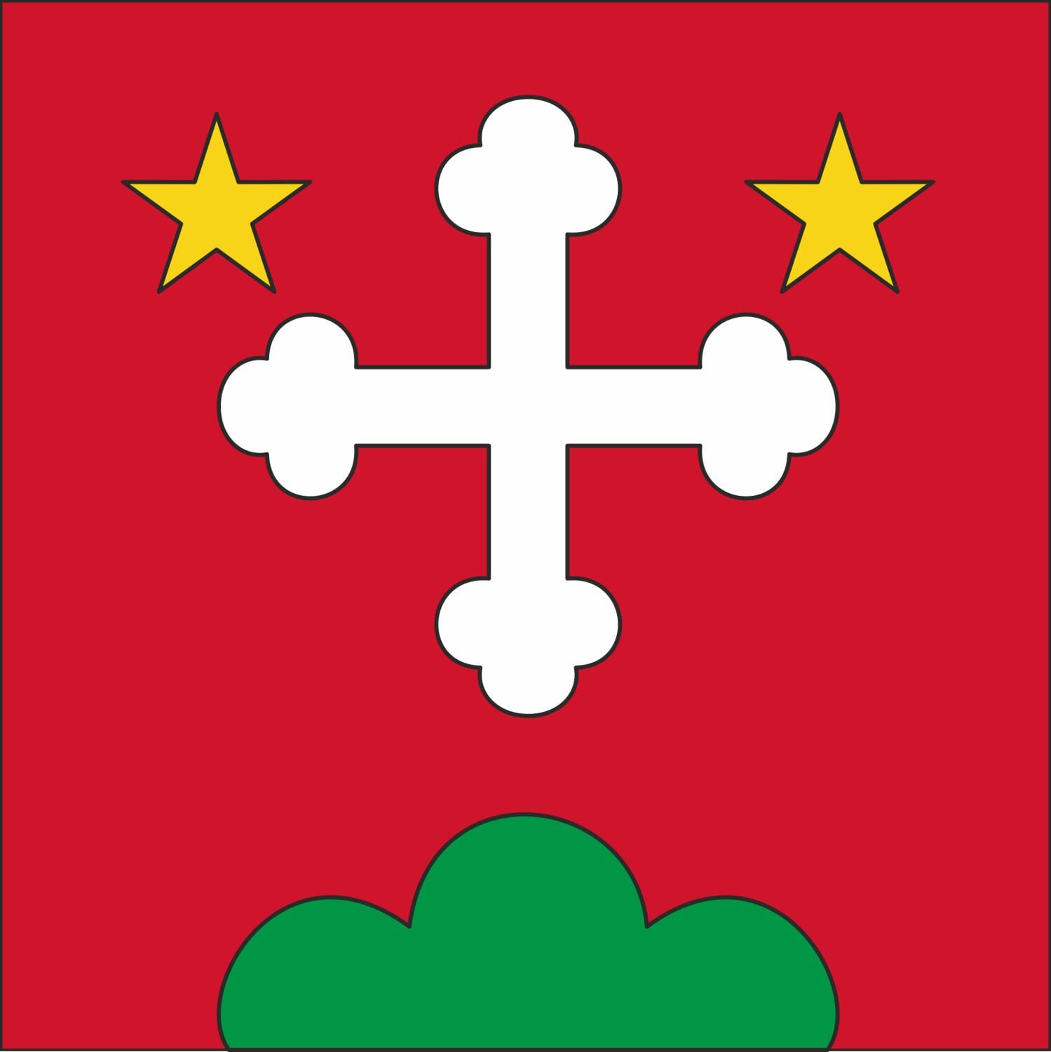 Fahne Gemeinde Gemeindefraktion L&ouml;tschental (VS) | 30 x 30 cm und Gr&ouml;sser - Bild 1