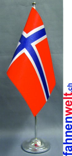 Norwegen Tisch-Fahne DeLuxe ohne St&auml;nder | 15.5 x 24 cm - Bild 1