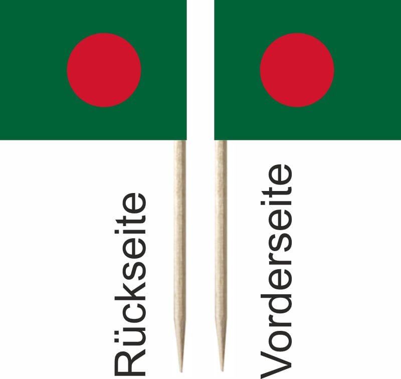 Mini-Fahnen Bangladesch Pack &agrave; 50 St&uuml;ck | 30 x 40 mm - Bild 2