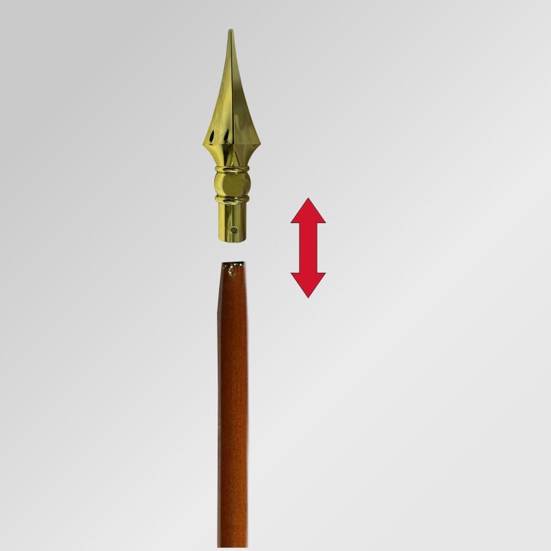 Lanzenspitze goldfarben 19 cm &ndash; F&uuml;r unsere Diplomaten-Fahnenstange &Oslash; 32 mm - Bild 2