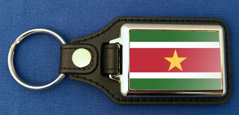 Surinam Schl&uuml;sselanh&auml;nger aus Metall und Kunstleder | ca. 95 X 37 mm - Bild 1