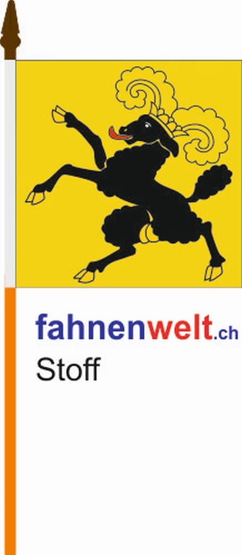 Fahne Schaffhausen am Stab aus bestem Stoff | 30 x 30 cm - Bild 1