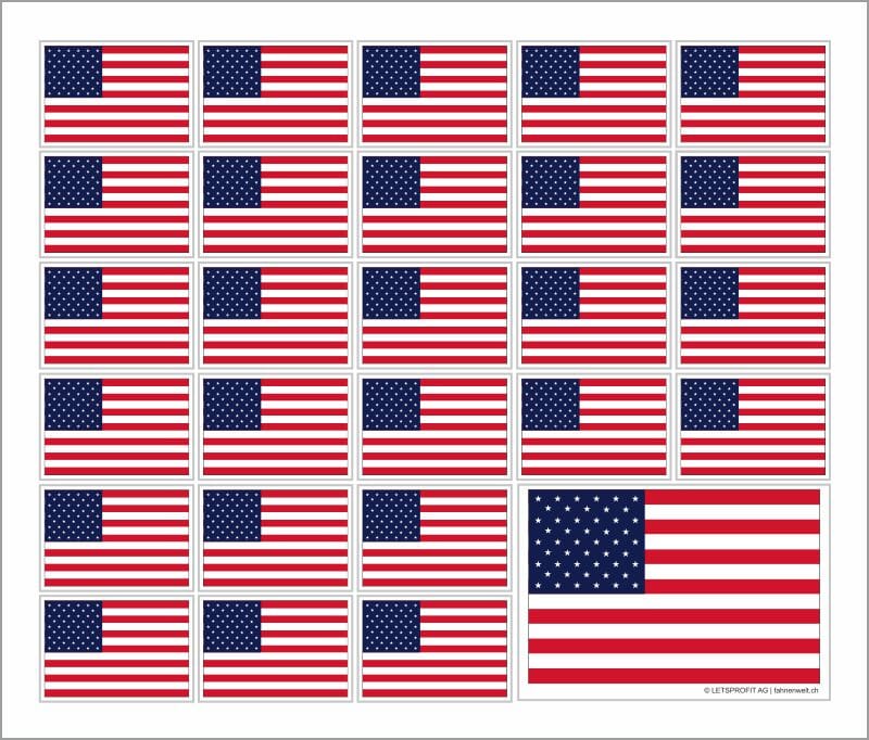 Aufkleber USA auf Bogen | 12.5 x 10.5 cm - Bild 1