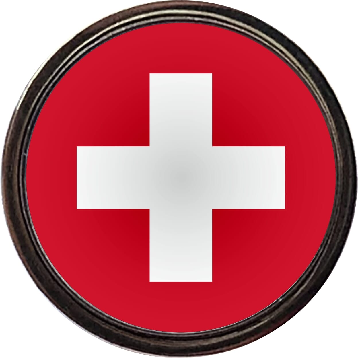 Pin Schweiz RUND mit Verschluss | &Oslash; 1.6 cm - Bild 1