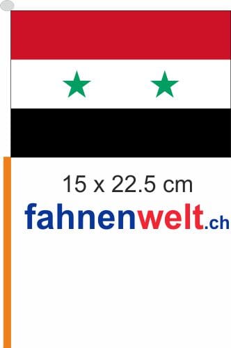 Syrien Fahne / Flagge am Stab Pack &agrave; 4 St&uuml;ck | 15 x 22.5 cm - Bild 1