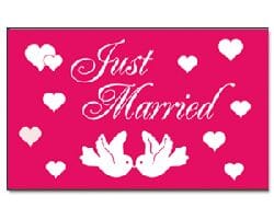 Just Married, heiraten gedruckt im Querformat | 90 x 150 cm - Bild 1