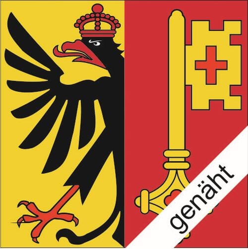 Fahne Genf GE gen&auml;ht / appliziert | 200 x 200 cm - Bild 1