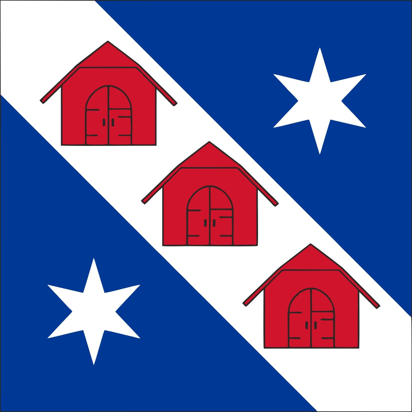 Fahne Gemeinde 1686 Grangettes (FR) | 30 x 30 cm und Gr&ouml;sser - Bild 1