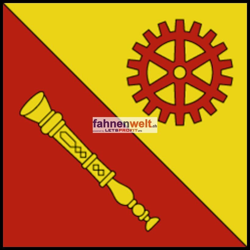 Fahne Gemeinde 1347 Le Sentier Ehemalige Gemeinde (VD) | 30 x 30 cm und Gr&ouml;sser - Bild 1