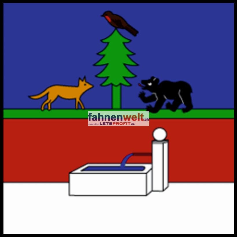 Fahne Gemeinde 1269 Bassins (VD) | 30 x 30 cm und Gr&ouml;sser - Bild 1
