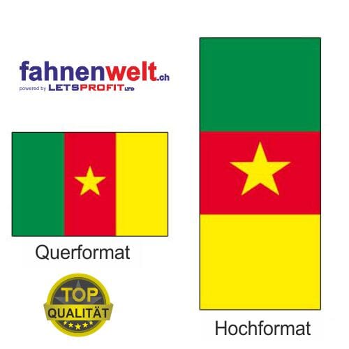 Kamerun Fahne aus Multi-Flag im Hoch- und Querformat | diverse Gr&ouml;ssen - Bild 1