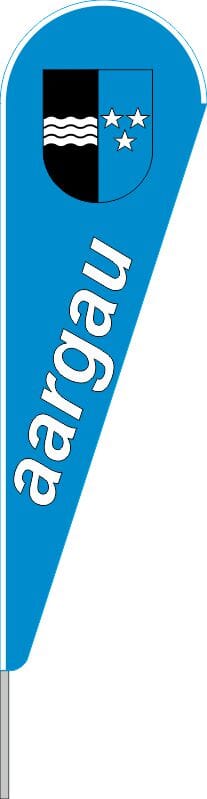 Beach-Flag Kanton Aargau in Dropfenform | 224 x 70 cm - Bild 1