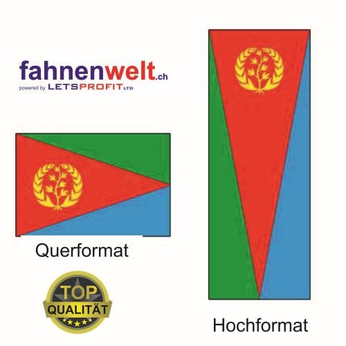 Eritrea Fahne aus Multi-Flag im Hoch- und Querformat | diverse Gr&ouml;ssen - Bild 1