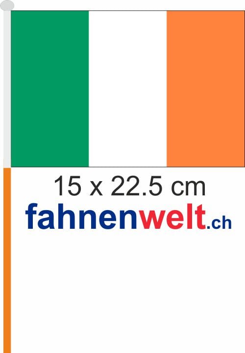 Irland Fahne / Flagge am Stab Pack &agrave; 4 St&uuml;ck | 15 x 22.5 cm - Bild 1