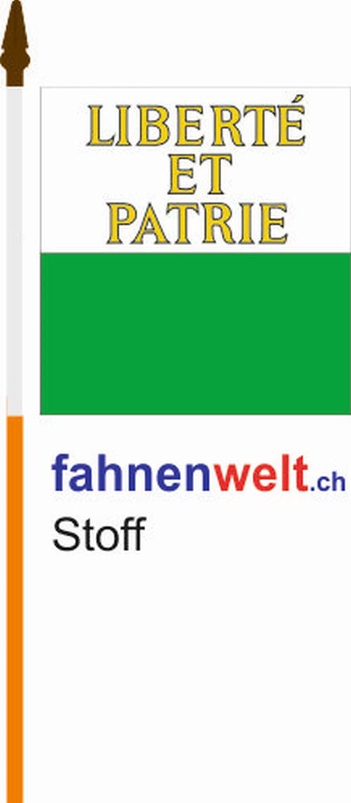 Fahne Waadt am Stab aus bestem Stoff | 30 x 30 cm - Bild 1
