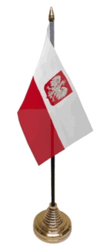 Polen mit Adler Tisch-Fahne gedruckt | 15 x 10 cm - Bild 1