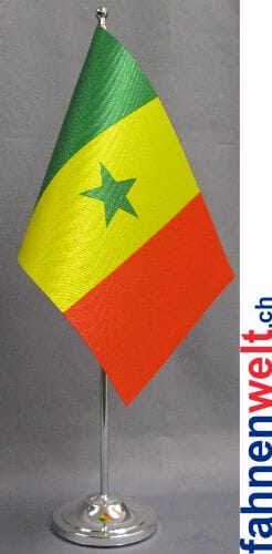 Senegal Tisch-Fahne DeLuxe ohne St&auml;nder | 15.5 x 24 cm - Bild 1