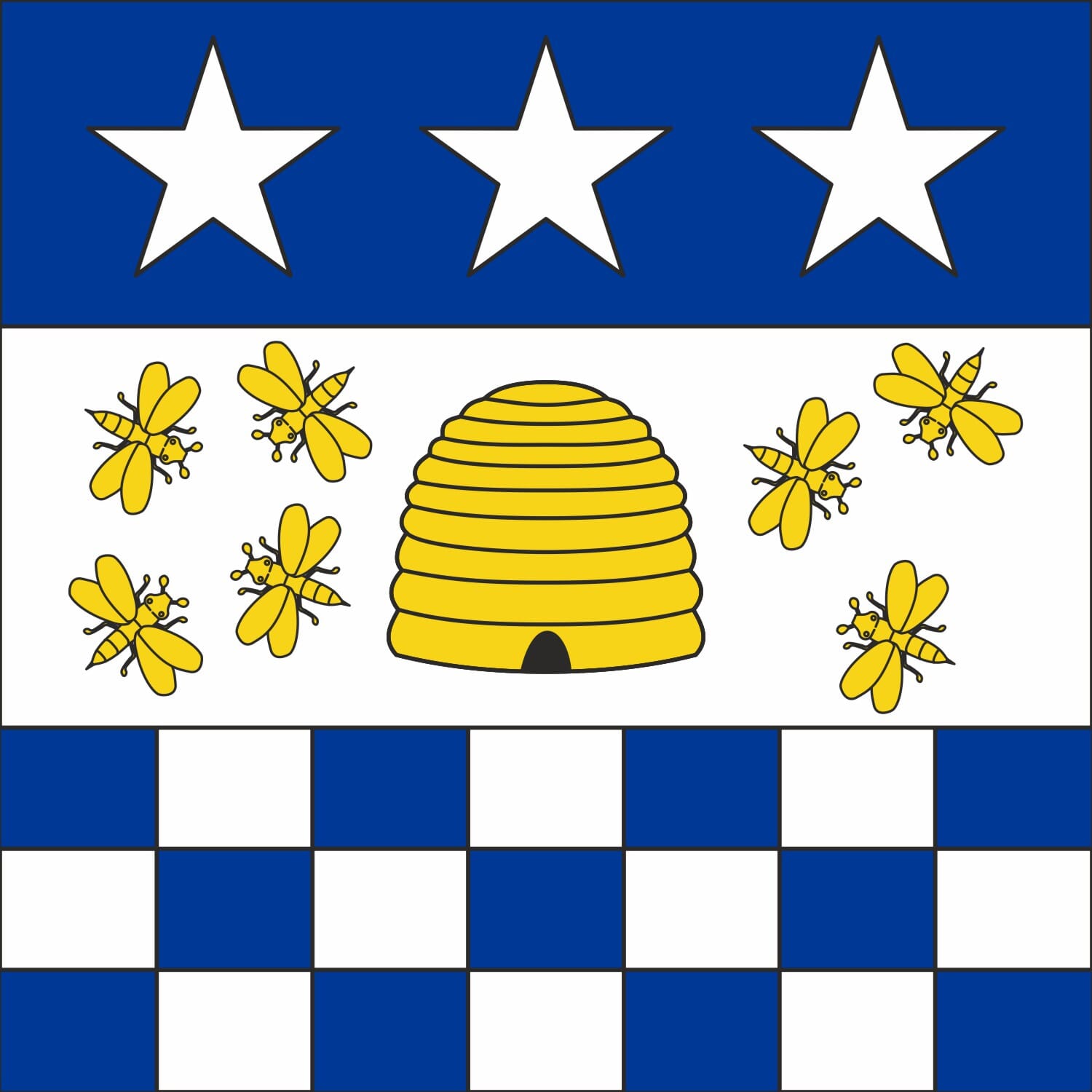 Fahne Gemeinde 2300 La Chaux-de-Fonds (NE) | 30 x 30 cm und Gr&ouml;sser - Bild 1