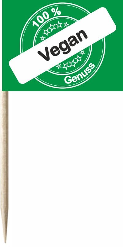 Mini-Fahnen Vegan Pack &agrave; 50 St&uuml;ck | 30 x 40 mm - Bild 1
