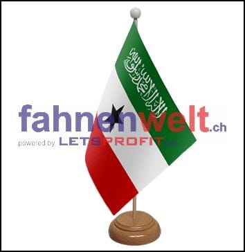Somaliland Tisch-Fahne aus Stoff mit Holzsockel | 22.5 x 15 cm - Bild 1