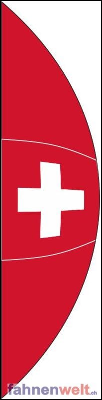 Bogenfahne / Halbrundfahne Schweiz | Rot inkl. Karabiner - Bild 1