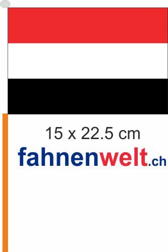 Jemen Fahne / Flagge am Stab Pack &agrave; 4 St&uuml;ck | 15 x 22.5 cm - Bild 1