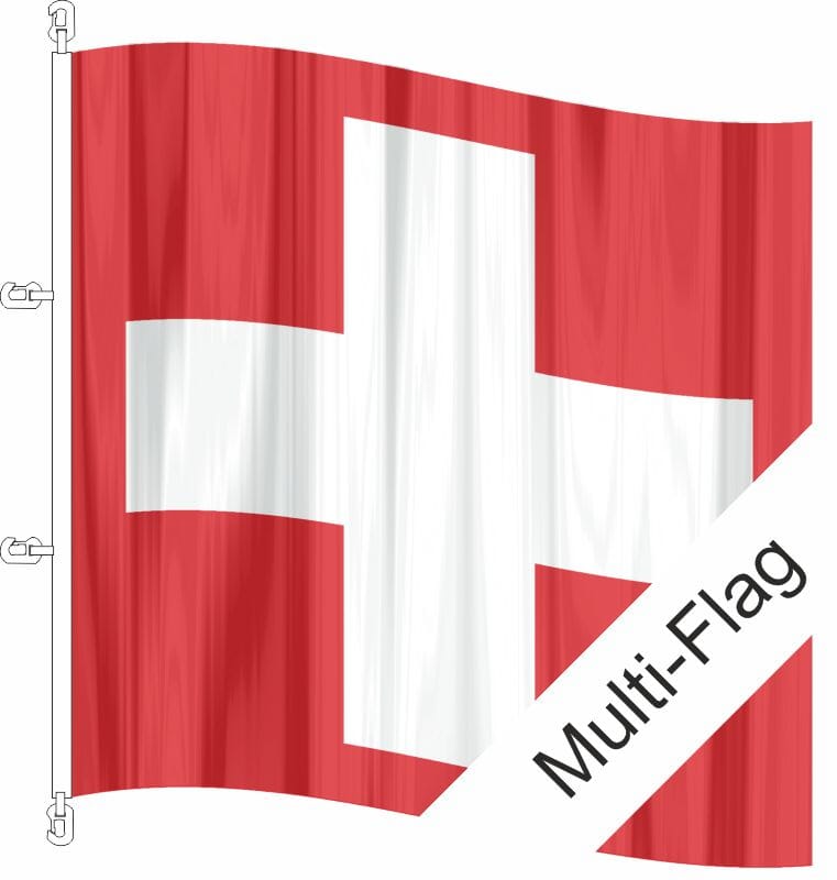 Fahne Schweiz CH gedruckt | 250 x 250 cm - Bild 1