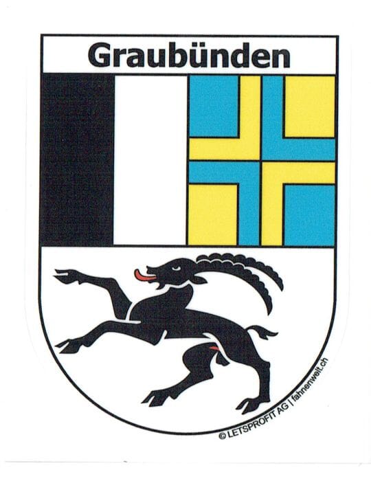 Wappen Graub&uuml;nden Aufkleber GR | ca. 13.5 x 17.7 cm - Bild 1
