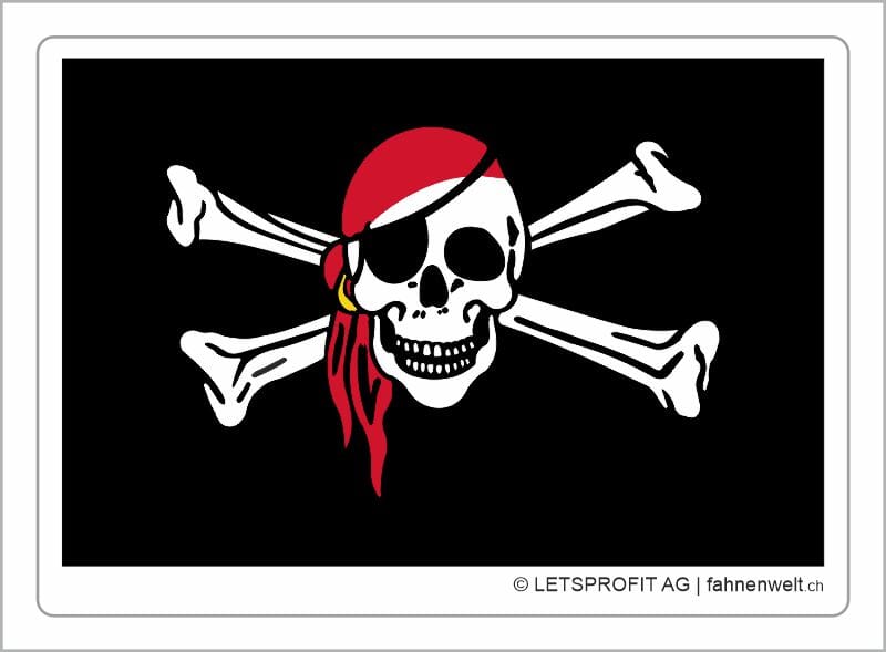 Piraten-Kleber mit Kopftuch-Motiv | 9.8 x 7.0 cm - Bild 1