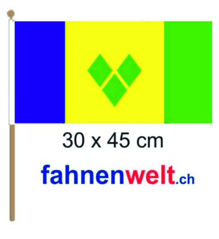 St. Vincent Fahne am Stab gedruckt | 30 x 45 cm - Bild 1