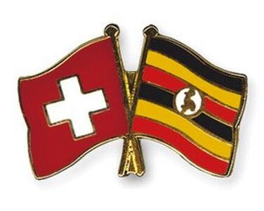 Freundschaftspin Schweiz-Uganda | Gr&ouml;sse ca. 22mm - Bild 1