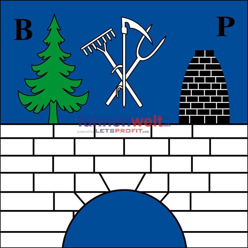 Fahne Gemeinde 2318 Brot-Plamboz (NE) | 30 x 30 cm und Gr&ouml;sser - Bild 1